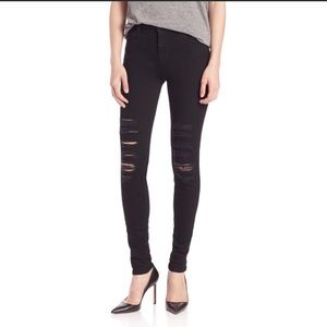 J Brand high rise distressed skinny black jeans